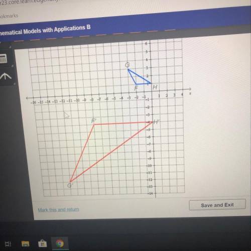 Which describes how triangle FGH could be transformed to triangle F’G’H’ in two steps?