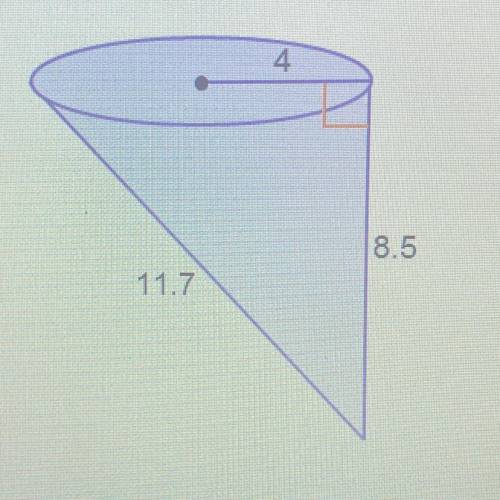 What is the volume of the oblique cone? Round to the nearest tenth. 142.4 cubic units 142.4 square u