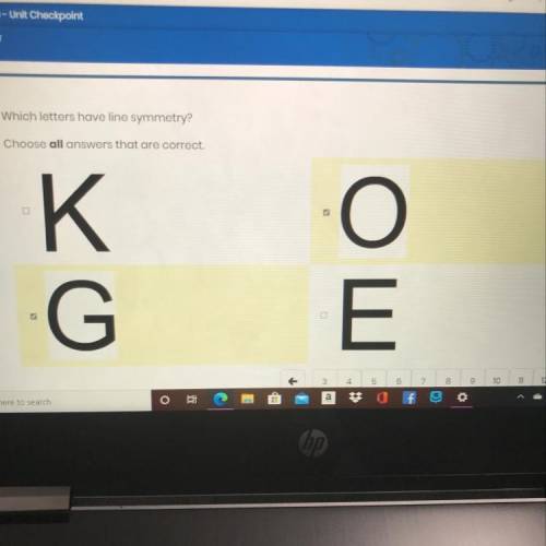 Which letters have line symmetry choose our answers that are correct