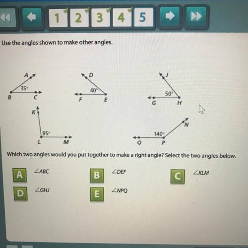 Use angles shown to make other angles ... Please help.. I know I have a lot of these but help ...