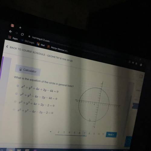What is the equation of the circle in general form