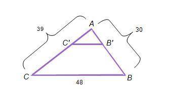 Triangle ABC has been dilated about point A by a scale factor of One-third.What are the lengths, in