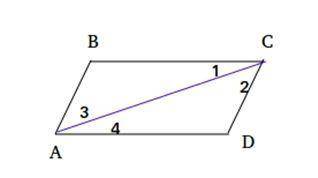 ABCD is a parallelogram. If the m a. m<1 = 30° and m<3 = 35°  b. m<1 = 35° and m<3 = 30°