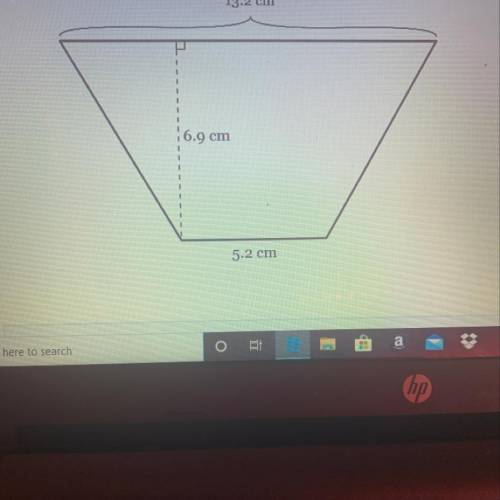 What is the area in square centimeters of the isosceles trapezoid below