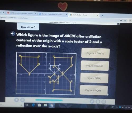 Which figure is the image of ABCD EFG a dilation centered at the origin with a scale factor of 2 and