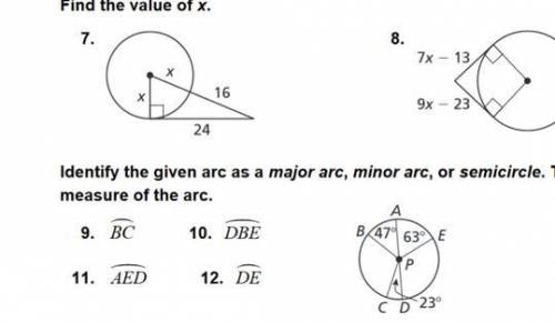 How to find x values and arcs