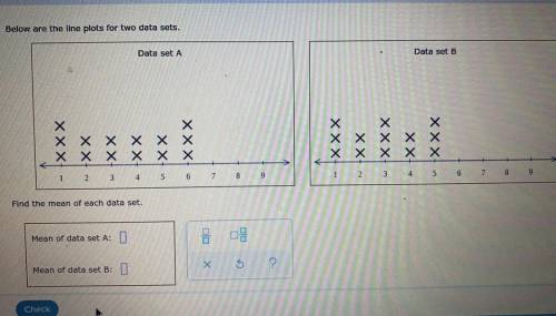 Need help for the mean of data set A and data set B?