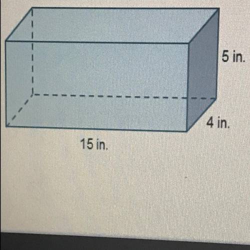 The formula for volume of a rectangular prism is V = lwh. The length of the prism is _in. The width