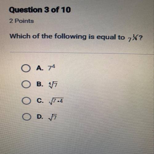 Which of the following is equal to7 1/4?