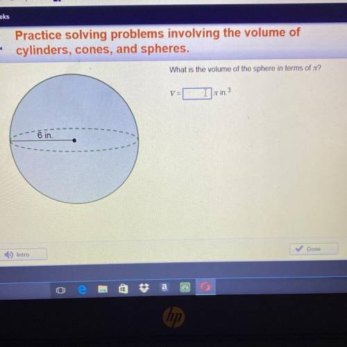 What is the volume of the sphere in terms of pii?