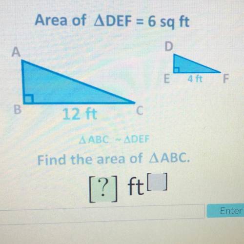 Find the area of ABC. And sq Ft?