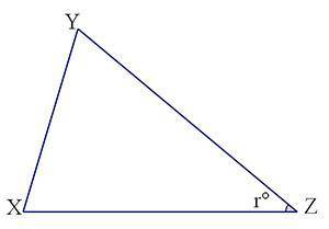 For acute triangle XYZ below, can you find the tangent ratio of angle r°?