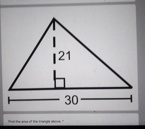 Find the area of the triangle above. *A11B51C315D630