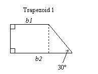 The three trapezoids have the same base lengths, but different angle measures. Which trapezoid has