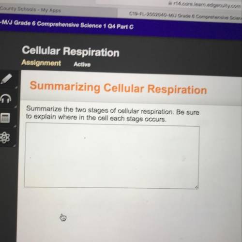 Summarize the two stages of cellular respiration. Be sure Eo explain where in the cell each stage o