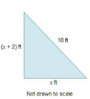 The area of the right triangle shown is 24 square feet.Which equations can be used to find the leng