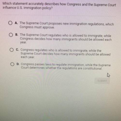 Which statement accurately describes how Congress and the Supreme Court influence U.S. immigration