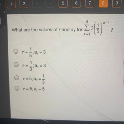 What are the values of r and a1 for