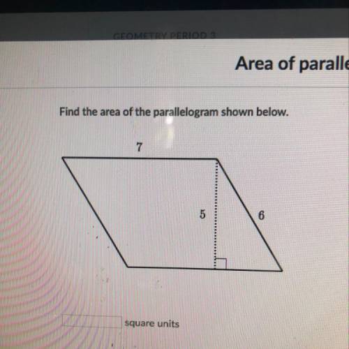 Find the area of the parallelogram shown