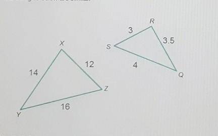 The triangles below are similar.which similaritiy statement expressess the relationship between the