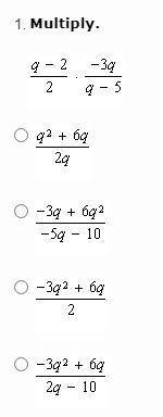 Multiply (q - 2)/(2)*(-3q)/(q-5)
