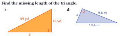 Find the missing length of the triangles. PLEASE HELP!!