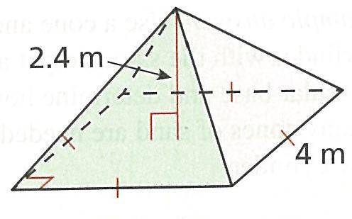 What is the volume of the square pyramid? Round, as necessary to the nearest tenth of a cubic meter