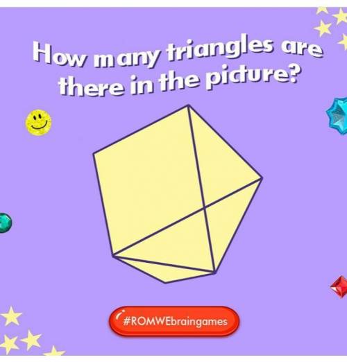 How many triangles are in this picture? And do the stars and that stuff count?