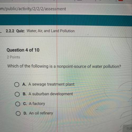 Which of the following is a nonpoint-source of water pollution?