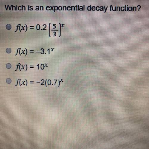 Which is an exponential decay function