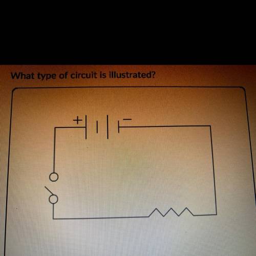 What type of circuit is illustrated? a closed parallel circuit  a closed series circuit an open par