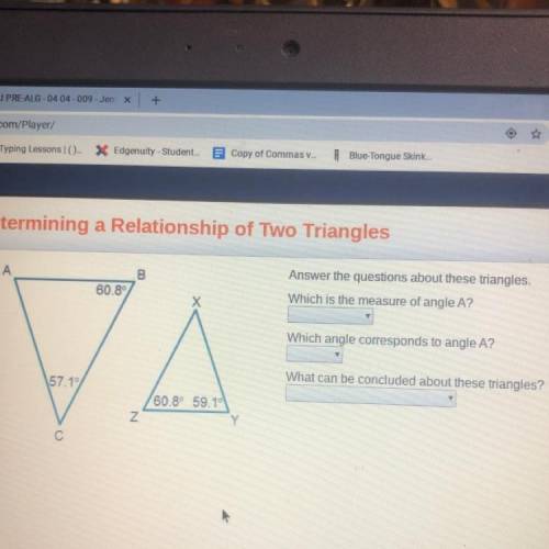 Answer the questions about these triangles