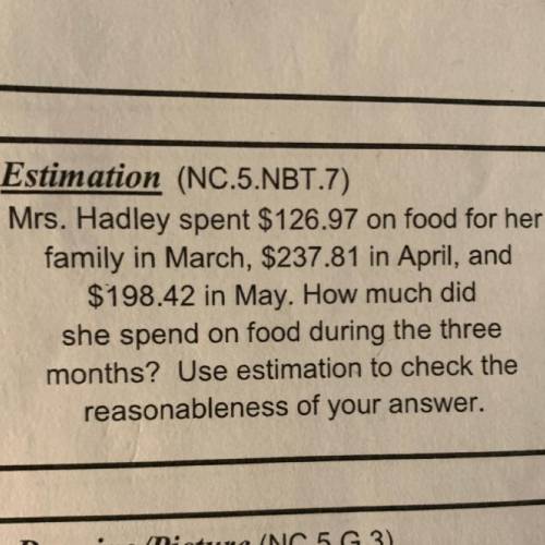 How much did she spend on food during the three months