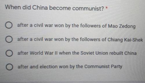 When did China become communist? *