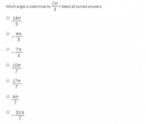 Which angle is coterminal to 2pi/3