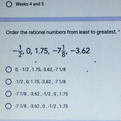 Order the rational numbers from least to greatest