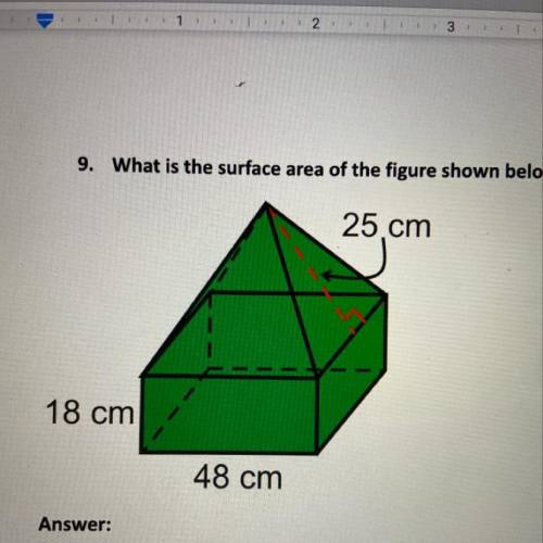 What is the surface area of the figure shown ?