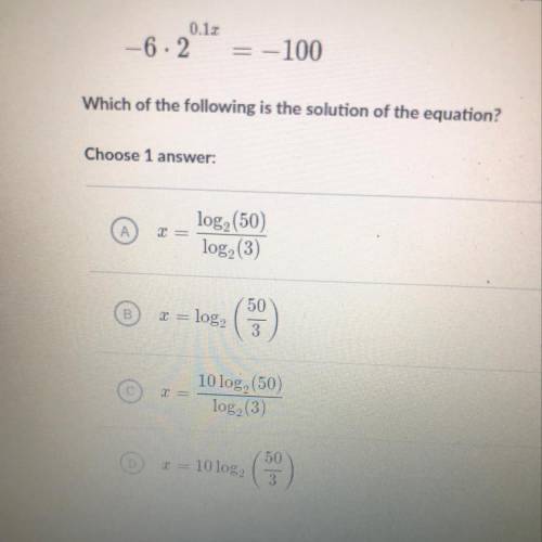 What of the following is the solution of the equation?