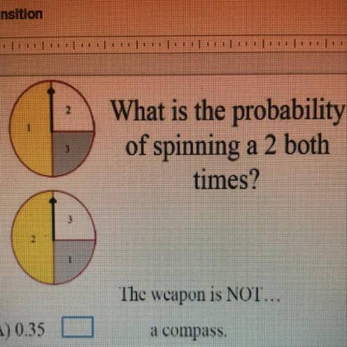 What is the probability of spinning a 2 both times?