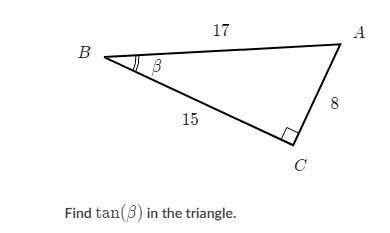 Find tan(β) in the triangle.