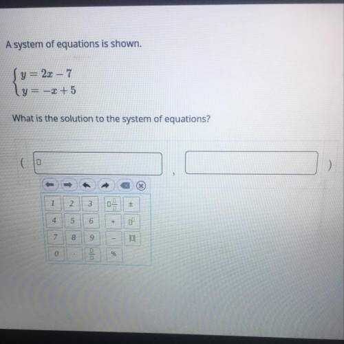 A system of equations is shown.