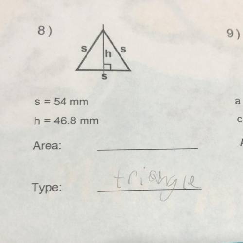 Find the area of the triangle SHOW WORK