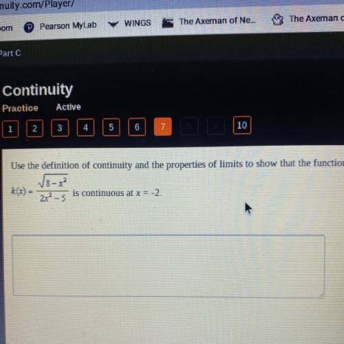 Use the definition of continuity and the properties of limits to show that the function (picture) i