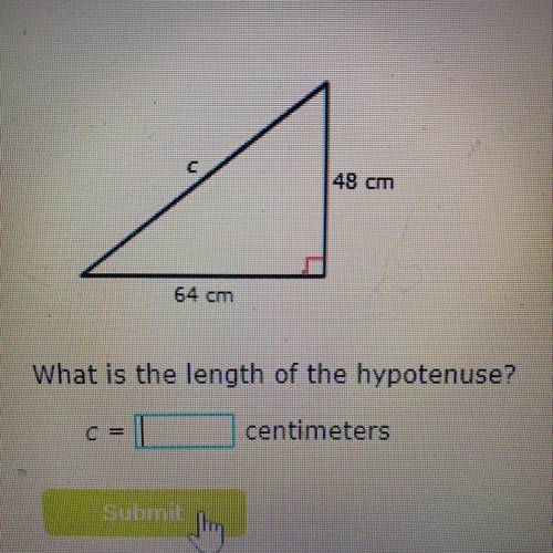 What is the length of the hypotenuse