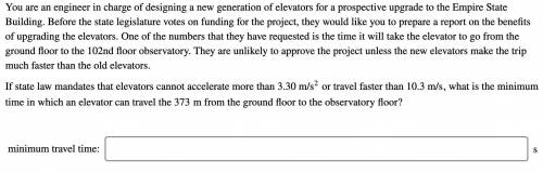 You are an engineer in charge of designing a new generation of elevators for a prospective upgrade
