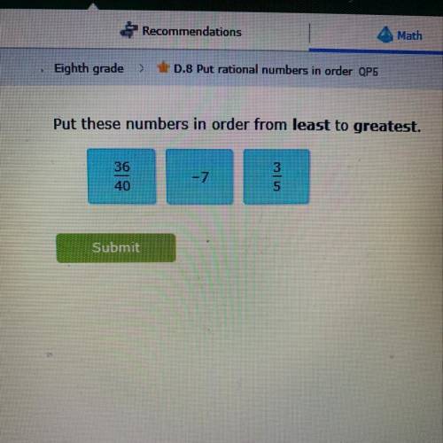 Put in order rational numbers