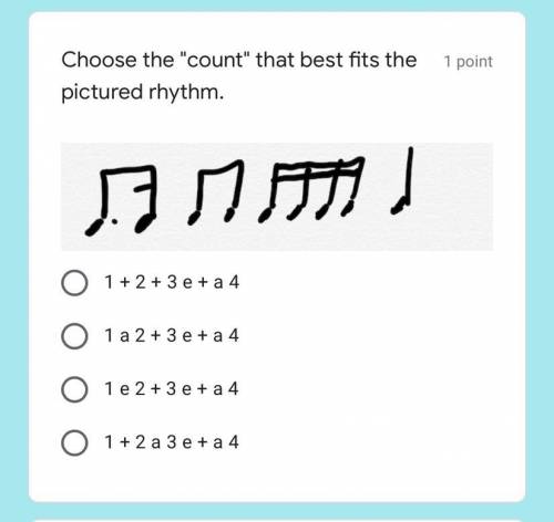 Choose the “count” that best fits the picture rhythm