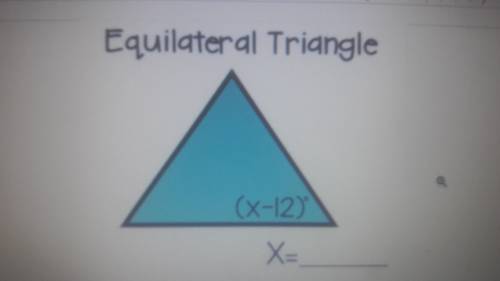 I need help please look at the picture and tell me what x equals thank you.