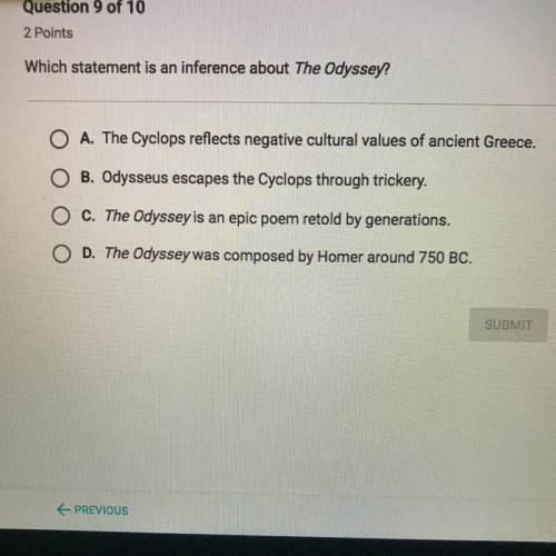 Which statement is an inference about the The Odyssey?