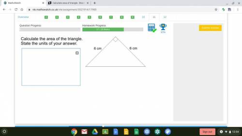 Calculate are of triangle